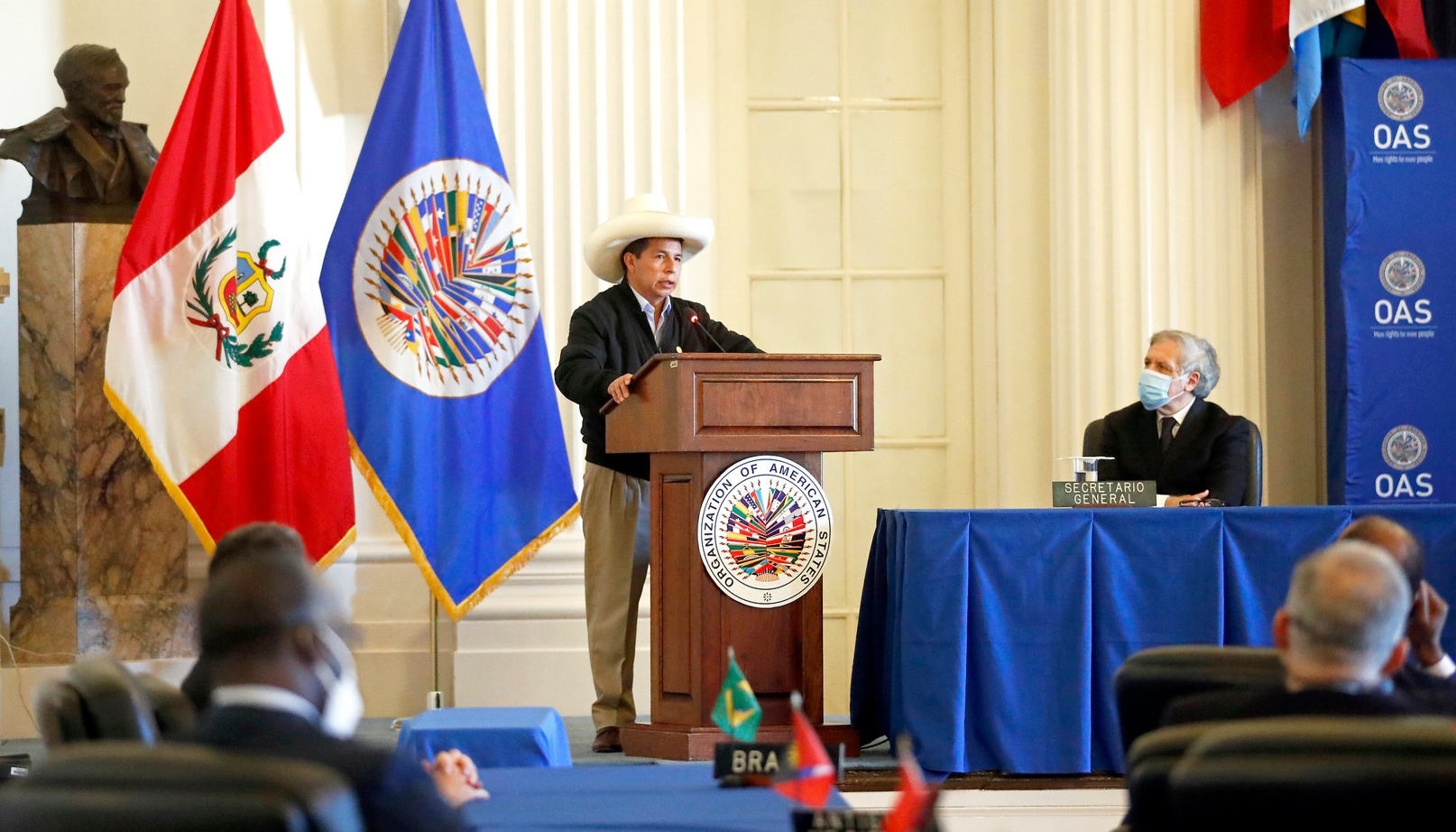 «Tenemos corruptos hasta para exportar», asegura Castillo en la OEA